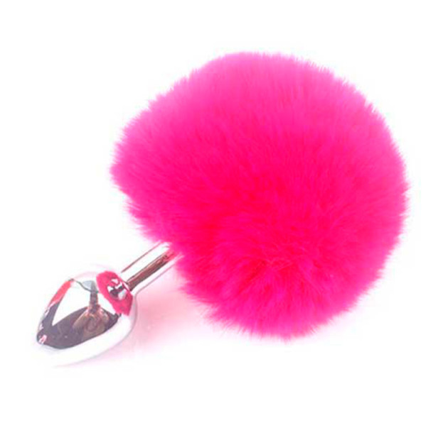 Anal plug with tail 7.5*2.8 pink
