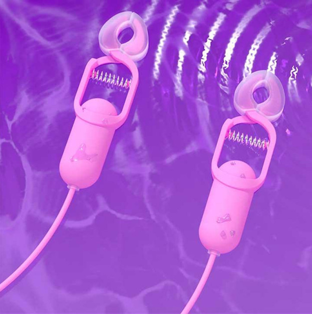 Затискачі для сосків з вібрацією GALAKUin USB 10 режимів рожевий Садо-мазо