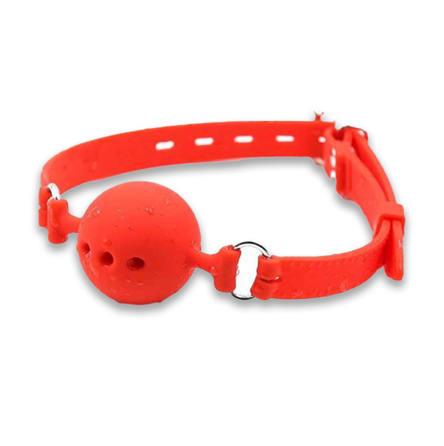 BDSM gag with silicone ball red S&M