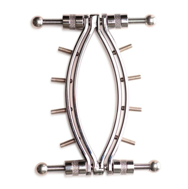 Затискач для статевих губ Master Series Spread'Em Poker Vagina Clamp with Adjustable Pressure Screws