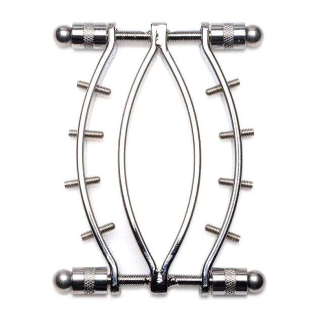 Затискач для статевих губ Master Series Spread'Em Poker Vagina Clamp with Adjustable Pressure Screws