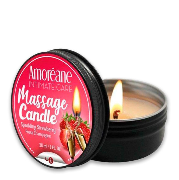 Свеча для массажа "Клубника в шампанском" Amoreane Sparkling Strawberry