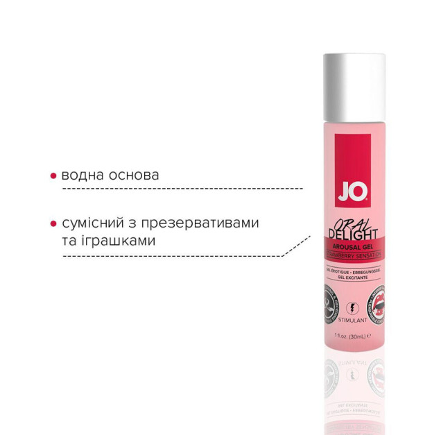 Arousing gel for oral caresses System JO ORAL DELIGHT STRAWBERRY SENSATION 30 ml