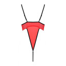 Боді з високим вирізом стегна AKITA BODY red XXL/XXXL