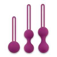 Set of silicone vaginal balls 3 pcs purple