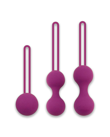 Set of silicone vaginal balls 3 pcs purple