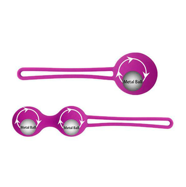 Set of silicone vaginal balls 3 pcs purple