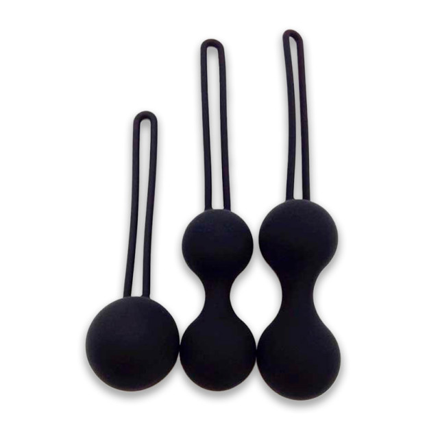 Set of silicone vaginal balls 3 pcs black
