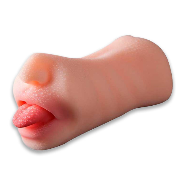 Oral masturbator with tongue