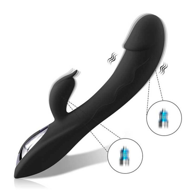 Vibrator Double Mini Rabbit Melo Black