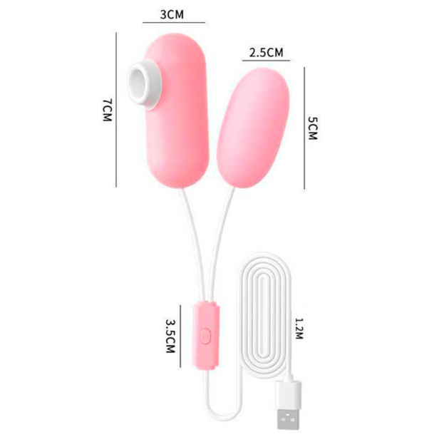 Double vacuum vibrating egg womanizer pink