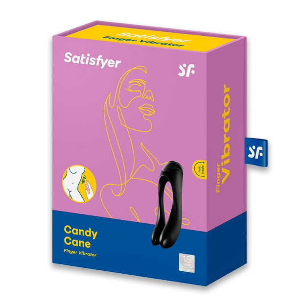 Satisfyer Candy Cane Black Finger Vibrator
