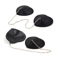 Silicone nipple stickers pestis hearts with chain black
