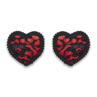 Heart on nipples silicone nipple stickers with pestle for romantic moments red