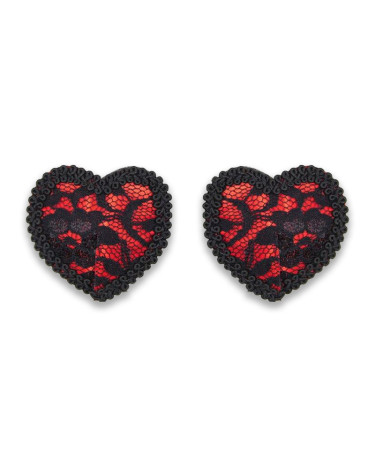 Heart on nipples silicone nipple stickers with pestle for romantic moments red
