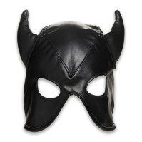 Маска Master Series Dungeon Demon Bondage Mask with Horns Black