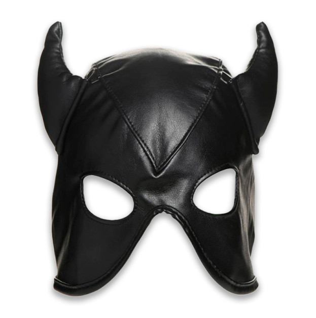 Маска Master Series Dungeon Demon Bondage Mask with Horns Black