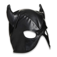 Маска Master Series Dungeon Demon Bondage Mask with Horns Black