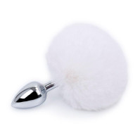 Anal plug with tail 7.5*2.8 white