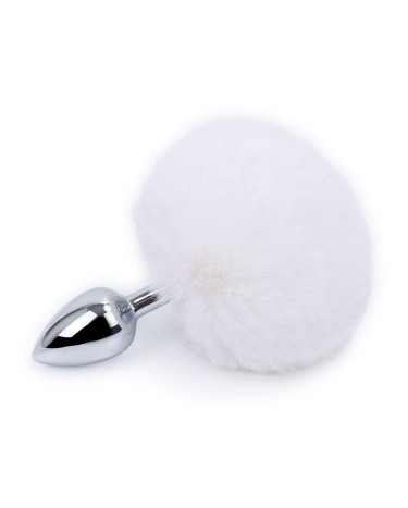 Anal plug with tail 7.5*2.8 white