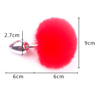 Anal plug with tail 7.5*2.8 white