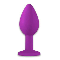 Silicone anal plug with crystal 4.2*9.5 purple