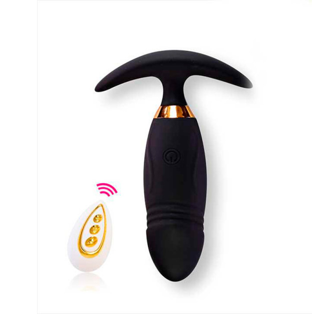 Анальная пробка с головкой Svakom Primo Wine с вибрацией и Д/У USB 10х2.8 черная