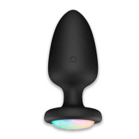 Светящаяся анальная пробка с вибрацией 10X Light Up Rechargeable Anal Plug 9.8x4.4 черная
