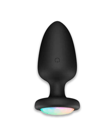 Светящаяся анальная пробка с вибрацией 10X Light Up Rechargeable Anal Plug 9.8x4.4 черная