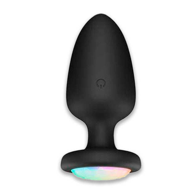 Светящаяся анальная пробка с вибрацией 10X Light Up Rechargeable Anal Plug 9.8x4.4 черная