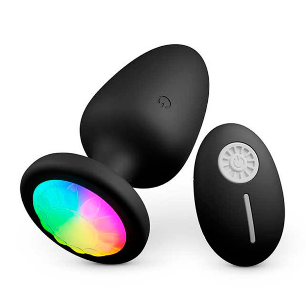Светящаяся анальная пробка с вибрацией 10X Light Up Rechargeable Anal Plug 9.8x4.4 черная