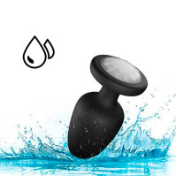 Светящаяся анальная пробка с вибрацией 10X Light Up Rechargeable Anal Plug 9.8x4.4 черная