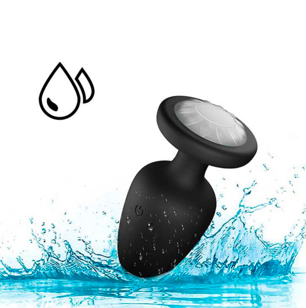Светящаяся анальная пробка с вибрацией 10X Light Up Rechargeable Anal Plug 9.8x4.4 черная