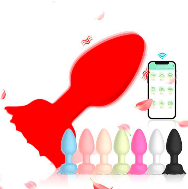 Силіконовий смарт анальний корок Smart Rose 3.3x10.5 червоний