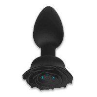 Силиконовая смарт анальная пробка Smart Rose 3.3x10.5 черная