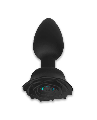 Силіконовий смарт анальний корок Smart Rose 3.3x10.5 чорний