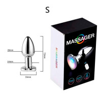 Сталева смарт анальна пробка, що світиться Magic Motion Equinox USB з Д/К 7.2х2.8