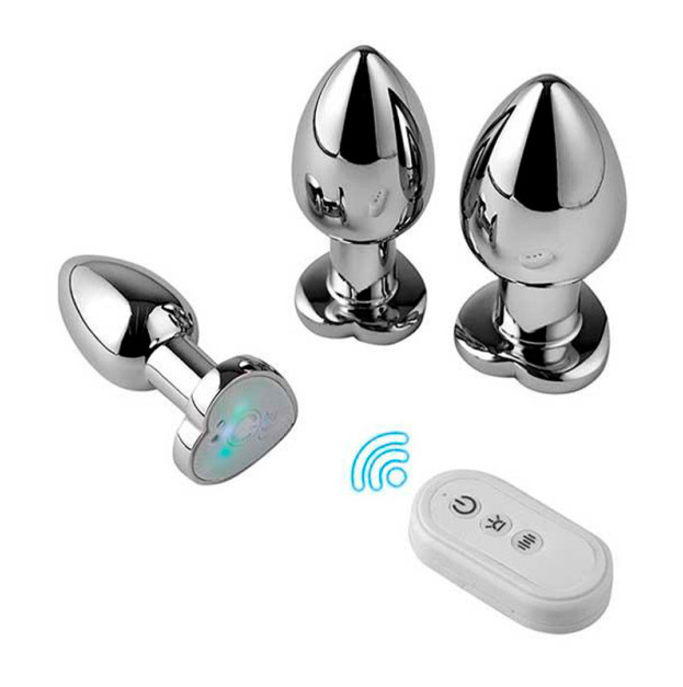 Сталева смарт анальна пробка, що світиться Magic Motion Equinox USB з Д/К 8.2х3.4