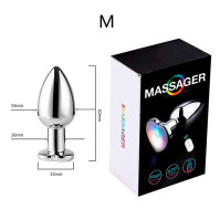 Сталева смарт анальна пробка, що світиться Magic Motion Equinox USB з Д/К 8.2х3.4