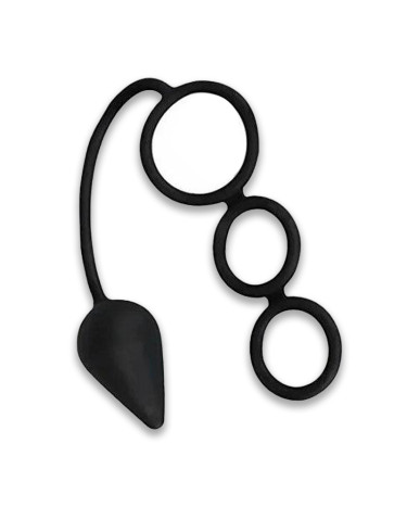 Anal plug with rings for black penis