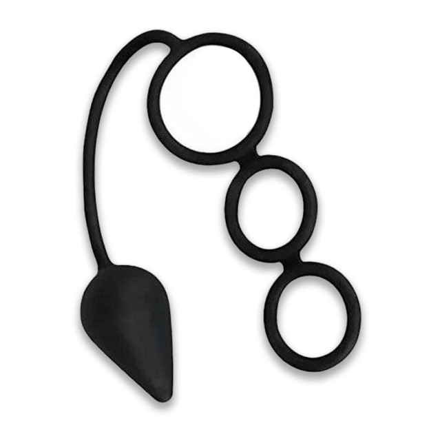 Anal plug with rings for black penis