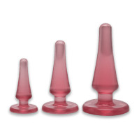 Набор силиконовых анальных пробок Doc Johnson Crystal Jellies Anal Initiation Kit Pink