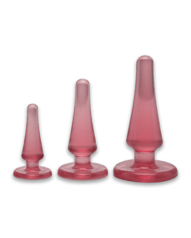 Набор силиконовых анальных пробок Doc Johnson Crystal Jellies Anal Initiation Kit Pink