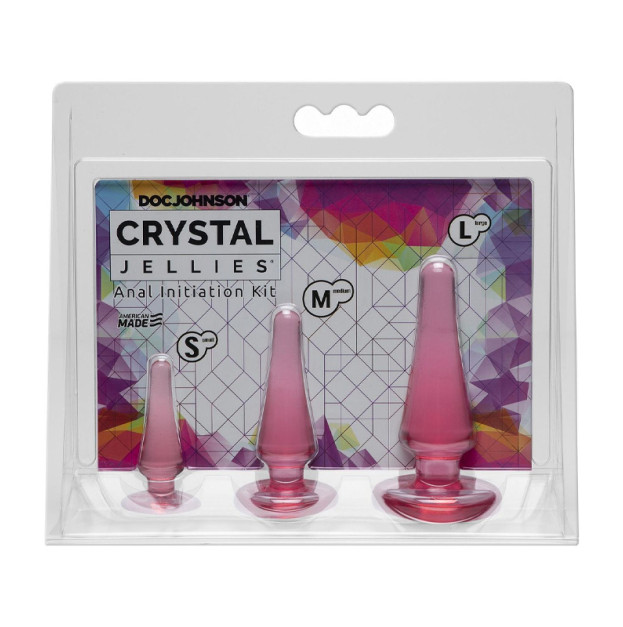 Набор силиконовых анальных пробок Doc Johnson Crystal Jellies Anal Initiation Kit Pink