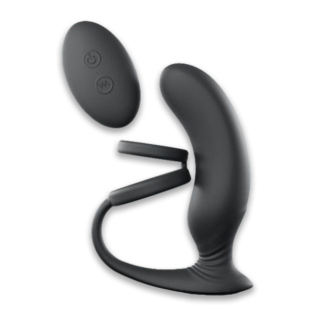 Vibrating Prostate Massager with Double Cock Ring Love To Love Double Game