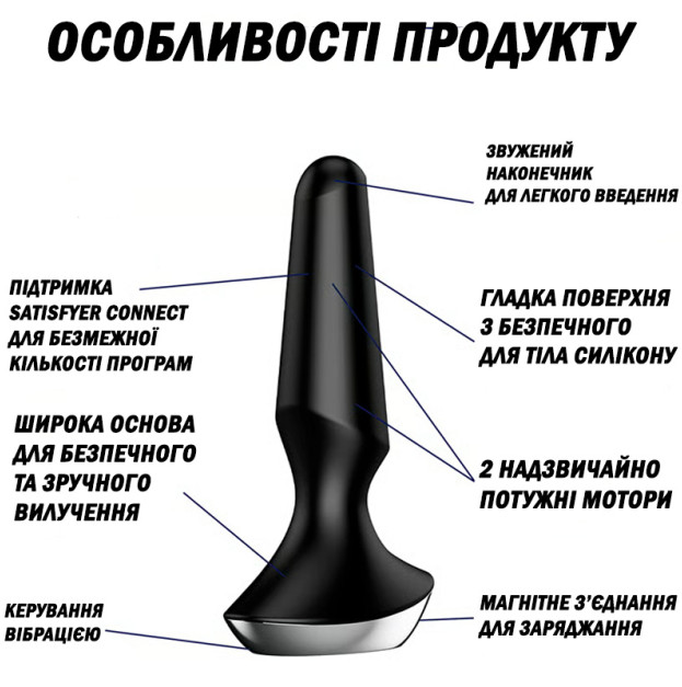 Анальна смарт-вібропробка Satisfyer Plug-ilicious 2 Black