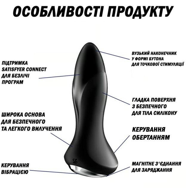 Анальна смарт-вібропробка Satisfyer Rotator Plug 1+ Black