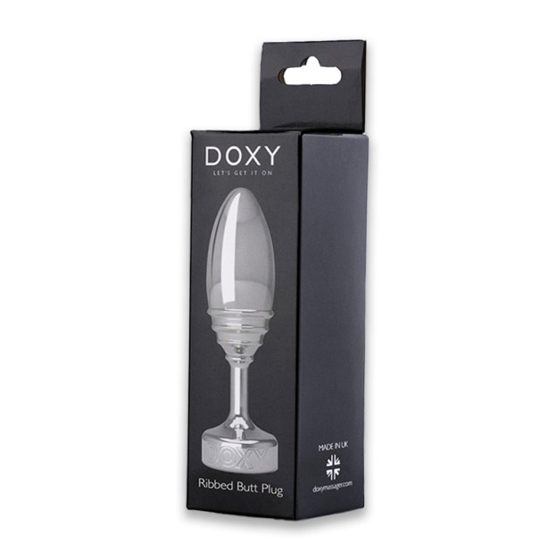 Металева анальна пробка DOXY Butt Plug Ribbed