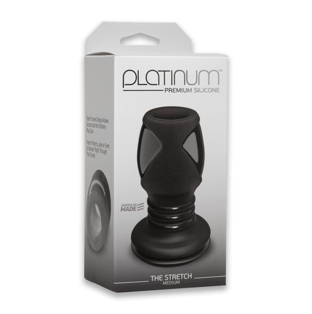 Анальний тунель Doc Johnson Platinum Premium Silicone The Stretch Medium Black