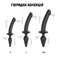 Anal Plug with Deldo Strap-On-Me Switch Plug-In Dildo Black XXL